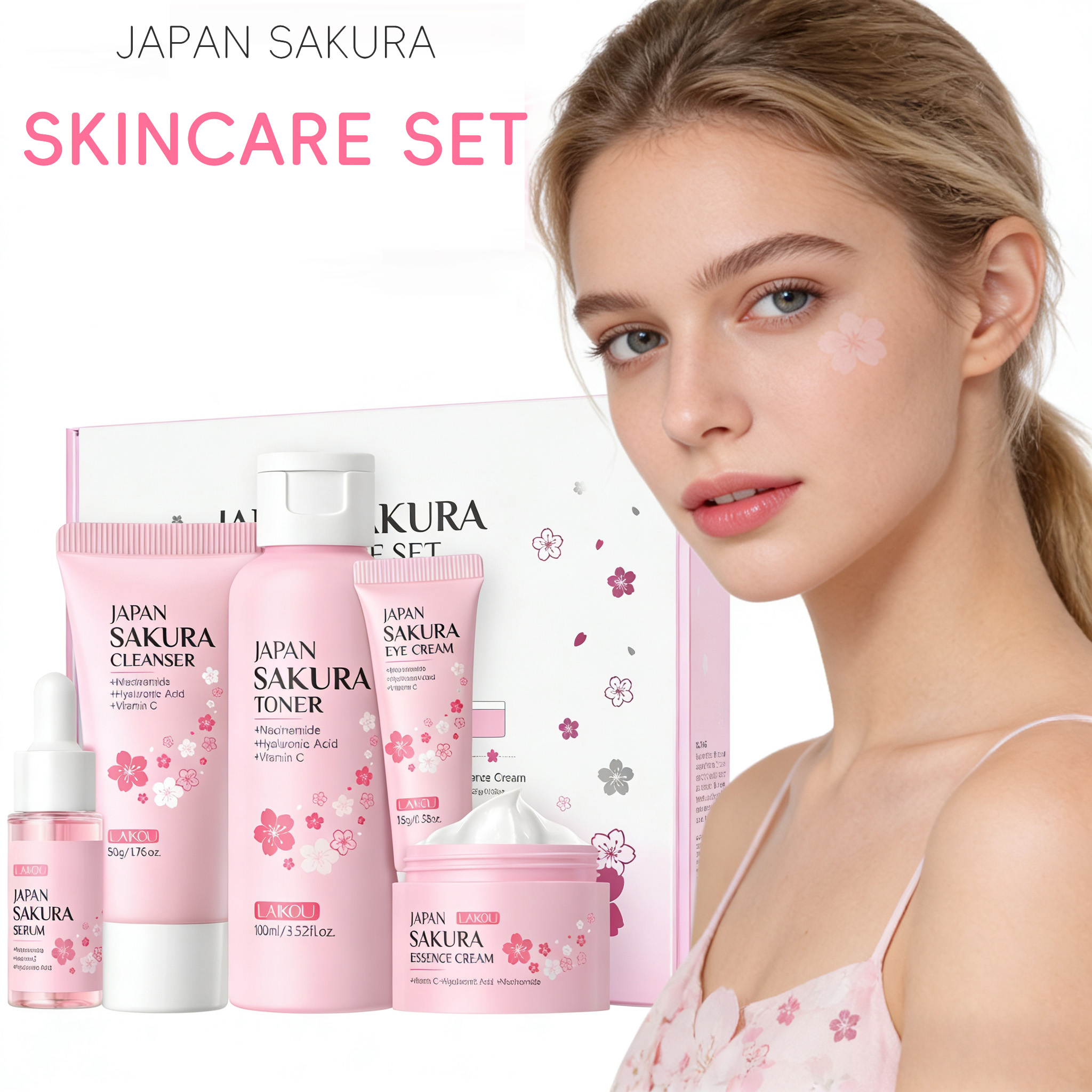 LAIKOU Sakura 5pcs Skin Care K - Korean Skincare Routine ulasan dan harga