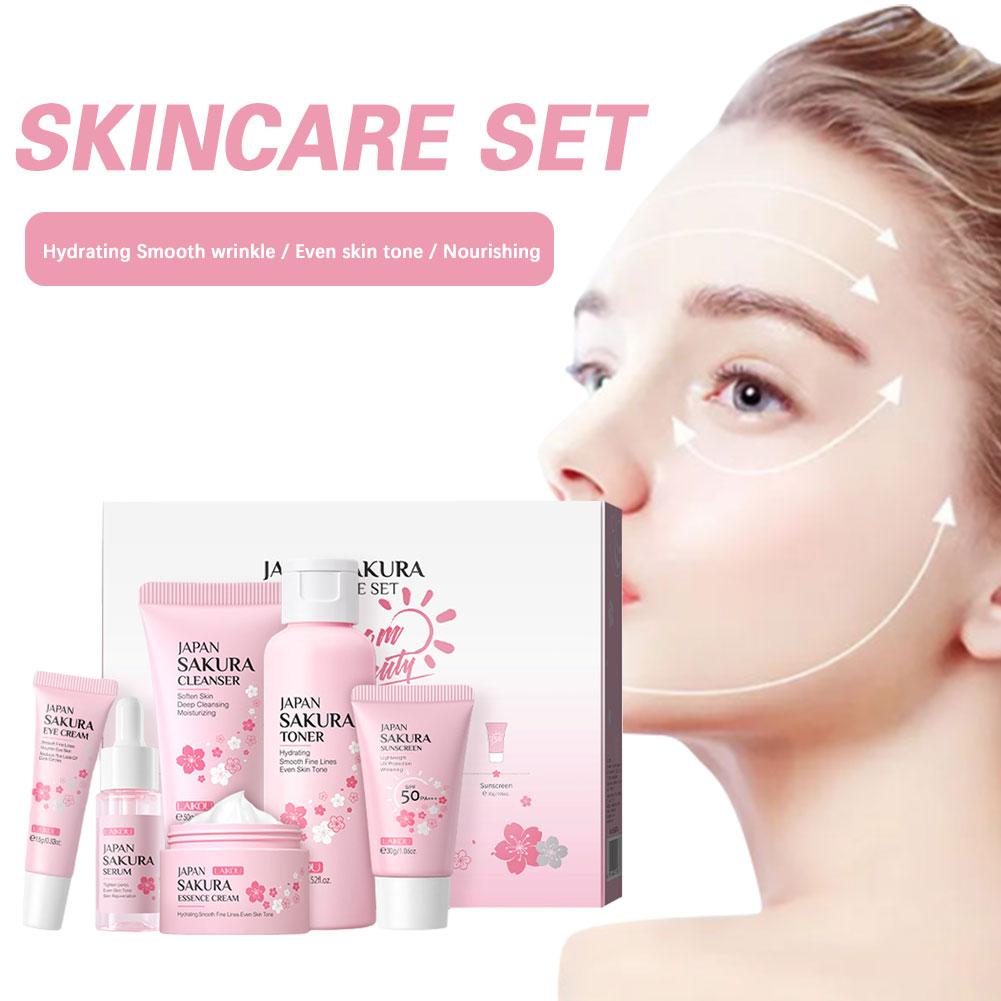 6pcs Sakura Skin Care Set Hydr - Korean Skincare Routine ulasan dan harga