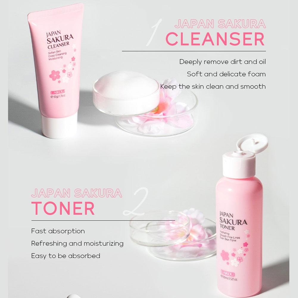 6pcs Sakura Skin Care Set Hydr - Korean Skincare Routine ulasan dan harga