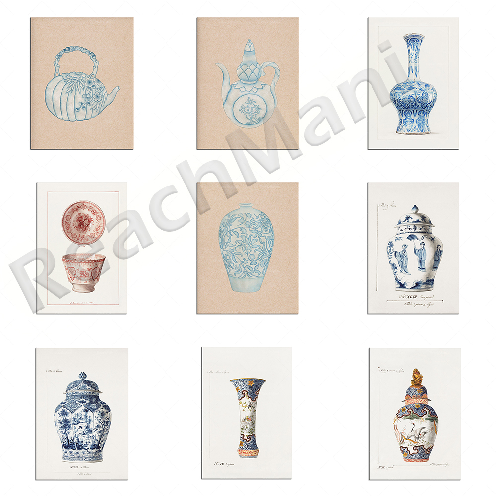 Korean printed blue porcelain  - Korean Arts And Lifestyle ulasan dan harga