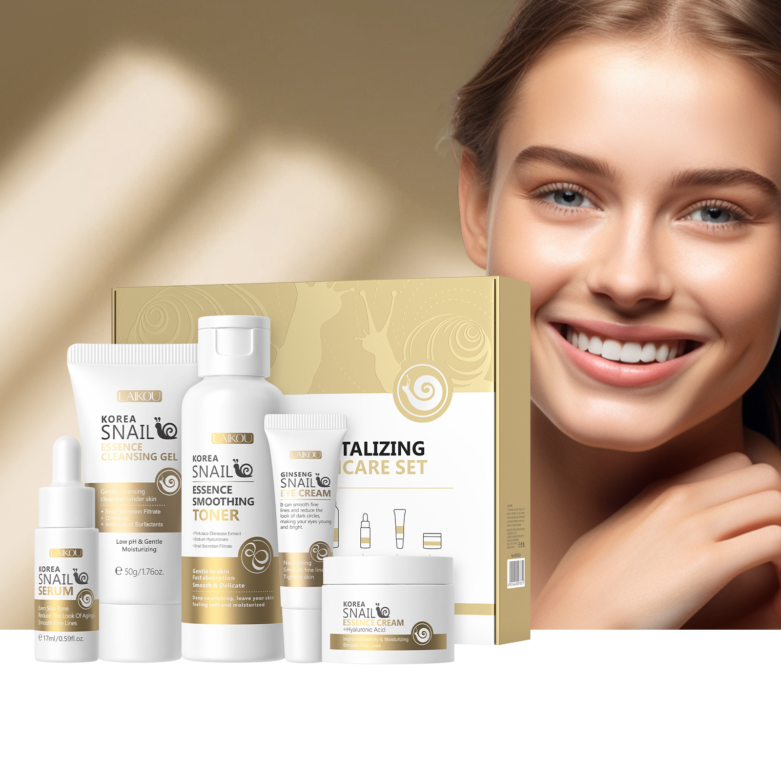 5pcs Boxed Korea Snail Skin Ca - Korean Skincare Routine ulasan dan harga