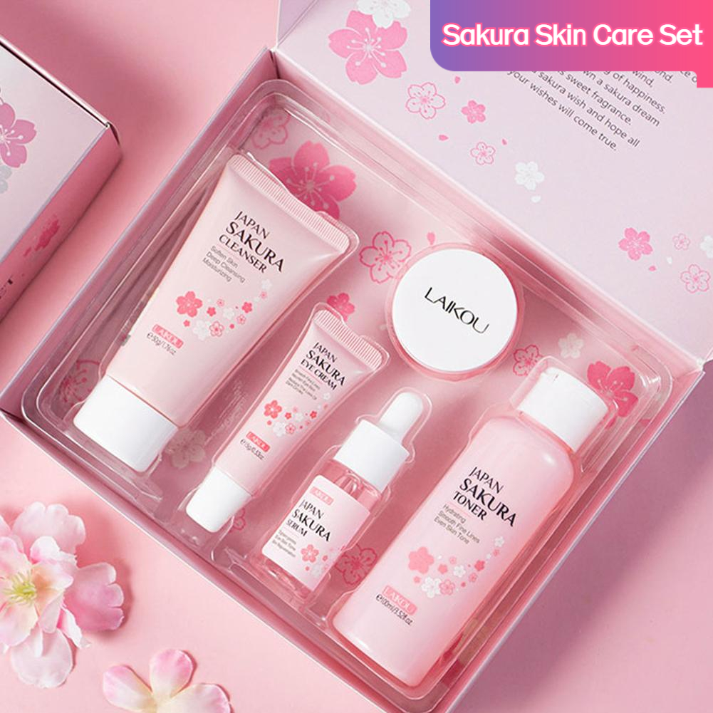 5/3pcs/Set Sakura Skin Care Se - Korean Skincare Routine ulasan dan harga