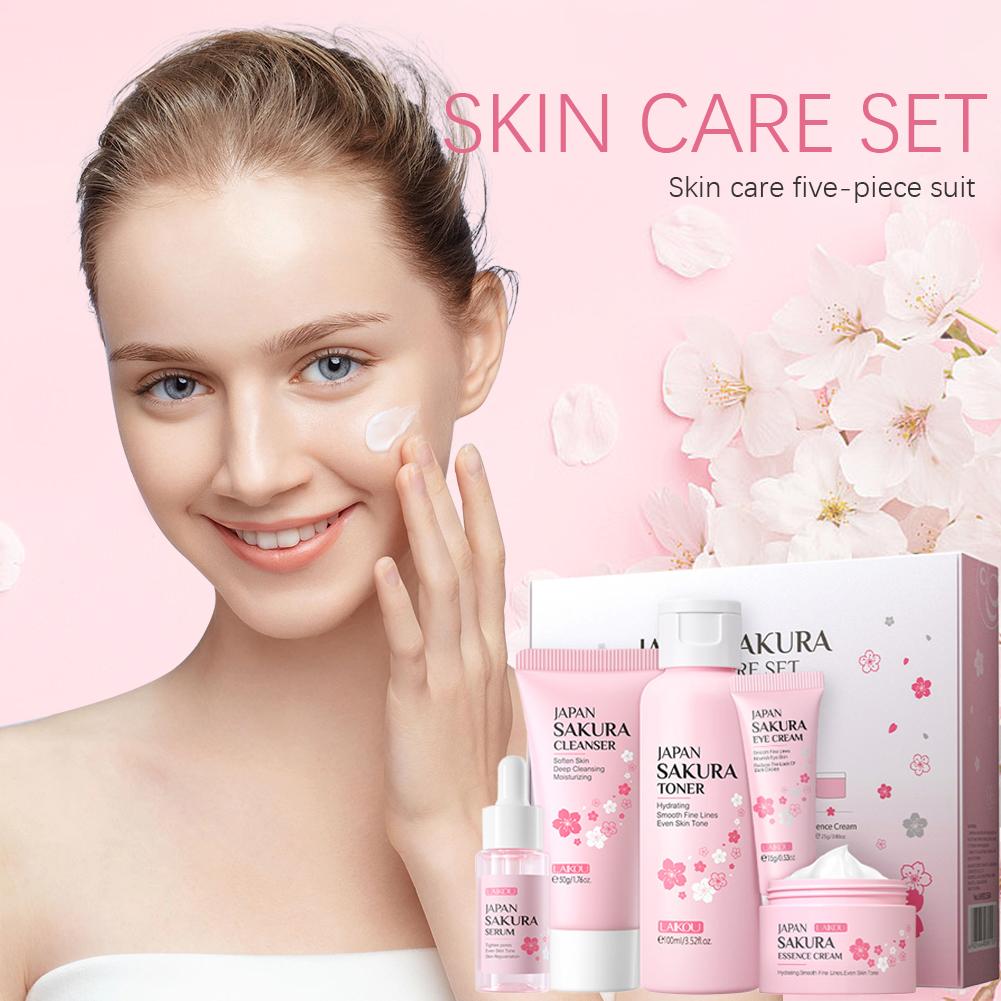5/3pcs/Set Sakura Skin Care Se - Korean Skincare Routine ulasan dan harga
